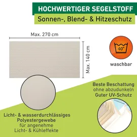 WINDHAGER Sonnensegel für Seilspanntechnik, 270 x 140 cm,