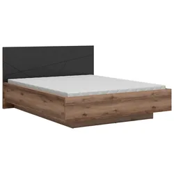 Bett Forn ca. 160x200 cm Schwarz/Eiche