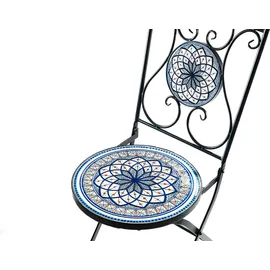 Kobolo Gartenstuhl 39 x 39 x 92 cm weiß-blau klappbar