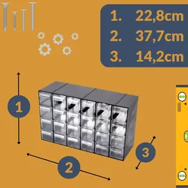 GarPet Sortimentskasten 24 Fach 1-tlg. schwarz
