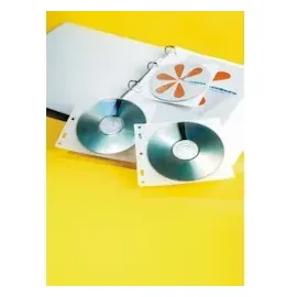 Durable CD-Hülle CD/DVD Cover File mit Lochung transparent VE=10x10 Stück