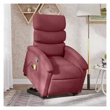 vidaXL Massagesessel mit Aufstehhilfe Polyester 92 x 99,5 x 92 cm Weinrot elektrisch