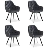 Homestyle4u Polsterstuhl 4er Set in Grau | Gr.: onesize