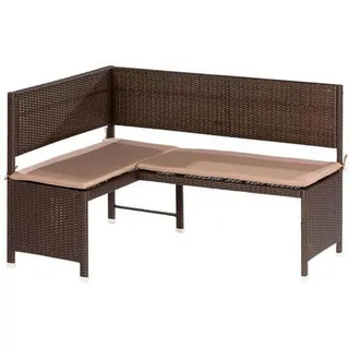 Merxx Eckbank 148 x 100 x 90 cm braun inkl. Kissen