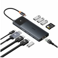 Baseus Metal Gleam Series dokovací stanice HD HUB typu C (USB-C, 11 Ports), Dockingstation + Schwarz