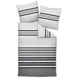 Janine Bettwäsche Palermo 31155 08 Grau, Mako-Satin, 2 teilig, Streifenoptik grau