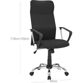 Songmics Bürostuhl, OBN034B01 Stoff schwarz, Gestell silber