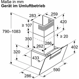 Neff D65IFN1S0 Kopffreihaube 60 cm Schwarz