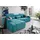 DOMO collection Ecksofa Kunstleder 3-Sitzer Blau
