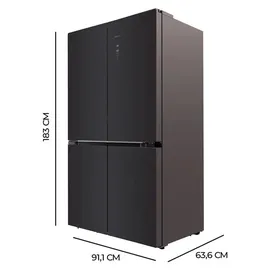 Cecotec Bolero CoolMarket 4D Side-by-Side (490 l, 1830 mm hoch, Schwarz)