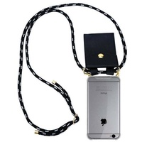 Cadorabo Hülle für Apple iPhone 6 / 6S Schutzhülle in Schwarz Handy Kette Silikon Kordel abnehmbares Etui