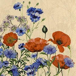 Serviette Wild Poppies 20tlg. Papier Bunt