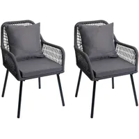 MCW Gartenstuhl MCW-O12 Sitz-/Rückenpolster dunkelgrau 2er Set