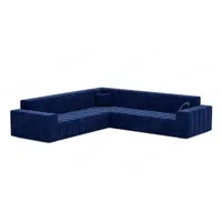 Sofa Dreams Ecksofa Polster Ecksofa Modern Stoff Eck Couch Samtstoff Gran Canaria L Form, Loungesofa blau
