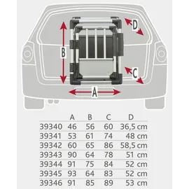 Trixie Transportbox Aluminium 93 x 64 x 81 cm Hellgrau/Silber