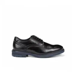 Fluchos für Herren. F0630_SIER_NEGR Belgische Lederschuhe F0630 schwarz (46), Schnürsenkel, Lässig