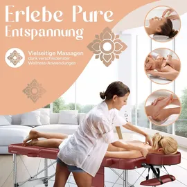 Kesser KESSER® Massageliege klappbar & höhenverstellbar 3 Zonen Massagebett Massagetisch Kosmetikliege Therapieliege Aluminium + 10x Gesichtsauflage mit Kopfstütze Armlehnen & Tasche