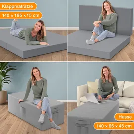 eloneo Klappmatratze 140 x 195 cm H2 Polyester 1 St