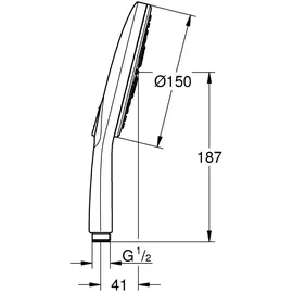 Grohe Rainshower SmartActive 150 Handbrause 3 Strahlarten,