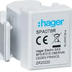Hager SPA078R Fernmeldekontakt für Kombiableiter SPA70xZ/SPA80xZ.Nachrüstbarer Fernmeldekontakt zur Signalisierung bei nicht mehr gegebenem