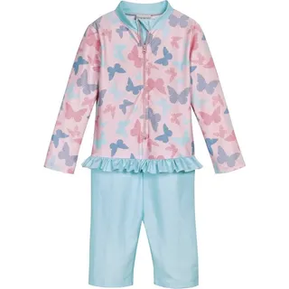 Playshoes UV-Schutz Einteiler Unisex Kinder Badeanzug Schwimmanzug Badebekleidung, Schmetterlinge Langarm, 86/92
