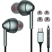 USB C Kopfhörer für Samsung Galaxy S23 FE S22 S21 S20 A53 A54 Wired Earbuds In-Ear Type C Ohrhörer mit Mikrofon Lautstärkeregler Bass Stereo Noise Canceling für iPhone 15 Pro Max Pixel 6 6a 7a 8 5