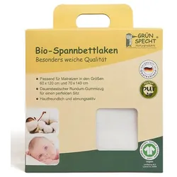 Grünspecht Naturprodukte Bio-Spannbettlaken - weiß 