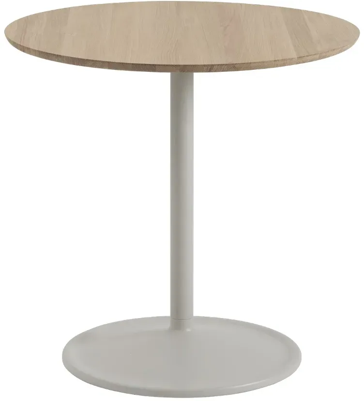 Muuto Soft Cafe Tisch, Ø 75 cm, eiche massiv / grau