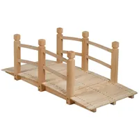 Goplus Holzbrücke aus Tannenholz, Gartenbrücke bis 100 kg, Teichbrücke