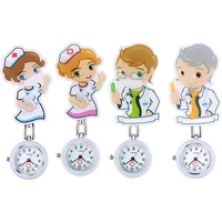Avaner Krankenschwesternuhr Cartoon Design Taschenuhr, Schwesternuhr Krankenschwester Uhren mit Clip, Pflegeuhr FOB Analog Quarzwerk Ansteckuhr für Doktor Arzt Schwestern