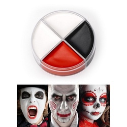 Kryolan GmbH Theaterschminke Creme Make-up schwarz-weiß-rot 15 ml, Voll deckende Cremeschminke auf Wachsbasis für Skelett, Joker, Dia de weiß