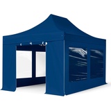 TOOLPORT 3x4,5m Aluminium Faltpavillon, inkl. 4 Seitenteile, blau - (600207)