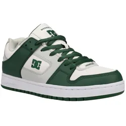 Sneaker DC SHOES "Manteca Se", Gr. 6(38), weiß, grau, grün, Lederobermaterial Schuhkragen und Zunge, die für extra Komfort und Unterstützung mit Schaum gepolstert sind Cupsohle Impact-G Technologie für maximale Schockabsorption an der Ferse abriebfeste, griffige Gummiaußensohle das unverkennbare Pill Pattern Profil von DC, Schuhe