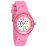 Miraval Kinderarmbanduhr mit Silikonarmband 34 mm Quarzuhrwerk Quarzuhr Lernziffernblatt Kinderuhr Rosa