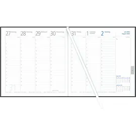 Zettler Wochenbuch Sekretär 2026 - Bürokalender 20x21 cm - Farbe: anthrazit - 1 Woche auf 2 Seiten - Buchkalender - 786-0021