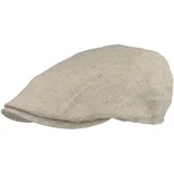 Breiter Herren Schiebermütze, Flatcap, Schirmmütze 100% Leinen, Futter aus 100% Baumwolle, Leicht & Bequem Grau 62 - 62