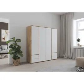 Rauch Möbel NABILA viel Stauraum", weiß Eiche Artisan, Holzwerkstoff, 5 Fächer, 4 Schubladen, Push-to-Open Funktion TOPSELLER MADE in GERMANY Schlafzimmer, Kleiderschränke, Drehtürenschränke