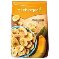 Seeberger Banana Chips Pack of 5: Fresh Banana Slices Baked in Fine Coconut Oil to Crispy Chips - Exciting Banana - Sweetened - No Flavour - Vegan (5 x 500 g)
