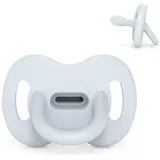 Suavinex Silikon-Schnuller, 0/6 Monate & Neugeborene, Physiologische Sx Pro-Sauger, Weich & Flexibel, Ideal zum Schlafen, Respektiert die Mundentwicklung, Colour Essence, Ballad Blue