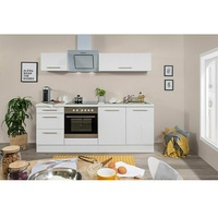 Respekta Premium Küchenzeile RP210WWCBO  (Breite: 210 cm, Weiß, Mit Elektrogeräten)