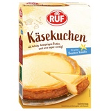 RUF Käsekuchen Backmischung, Cheesecake mit knusprigem Streuselteig, super cremiger Kuchen mit echter Bourbon-Vanille, einfache Zubereitung, 1 x 570g