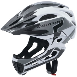 Cratoni Unisex – Erwachsene C-Maniac Pro Helmet, Weiß/Schwarz Matt, M