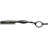 e-kwip Rasiermesser Razor Black - Friseurzubehör in matt-schwarz - ergonomisch, kompatibel mit Feather Standardklingen