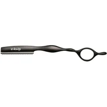 e-kwip Rasiermesser Razor Black - Friseurzubehör in matt-schwarz - ergonomisch, kompatibel mit Feather Standardklingen