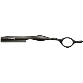 e-kwip Rasiermesser Razor Black - Friseurzubehör in matt-schwarz - ergonomisch, kompatibel mit Feather Standardklingen