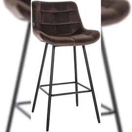 CLP Barhocker Weston 1er gepolstert Metallgestell mit Fußstütze 45 x 45 x 110 cm Braun