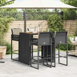 vidaXL Gartenbar Set 5-tlg. Schwarz
