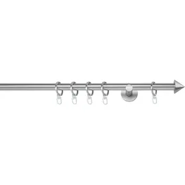 MYDECO Gardinenstange MYDECO "20mm Spitze Wandträger 6,5 cm", silber (edelstahlfarben), L:220cm, Gardinenstangen