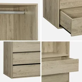 sweeek Kinderkleiderschrank Modul mit 4 Schubladen  Natur Holz beige