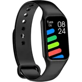 IOWODO Smartwatch Damen Herren Oximeter Herzfrequenz Schlaf Schrittzähler Smartwatch mit Benachrichtigung, SpO2, Wasserdicht IP68 für Android IOS (Schwarz)